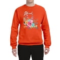 thumbnail image 2 of Wild Bobby, Cute Hearts and Flowers Blessed, Inspirational/Christian, Unisex Crewneck Graphic Sweatshirt, Orange, Medium, 2 of 3