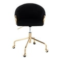 thumbnail image 5 of Indoor Home Office Furniture Claire Contemporary, Glam Task Chair In Gold Metal And Black Velvet, 5 of 7