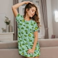 thumbnail image 3 of Logiee Froggs In The Lake Print Nightgowns for Women,Soft Short-Sleeved Lightweight Sleepwear, Loose Sleepshirts, 3 of 6