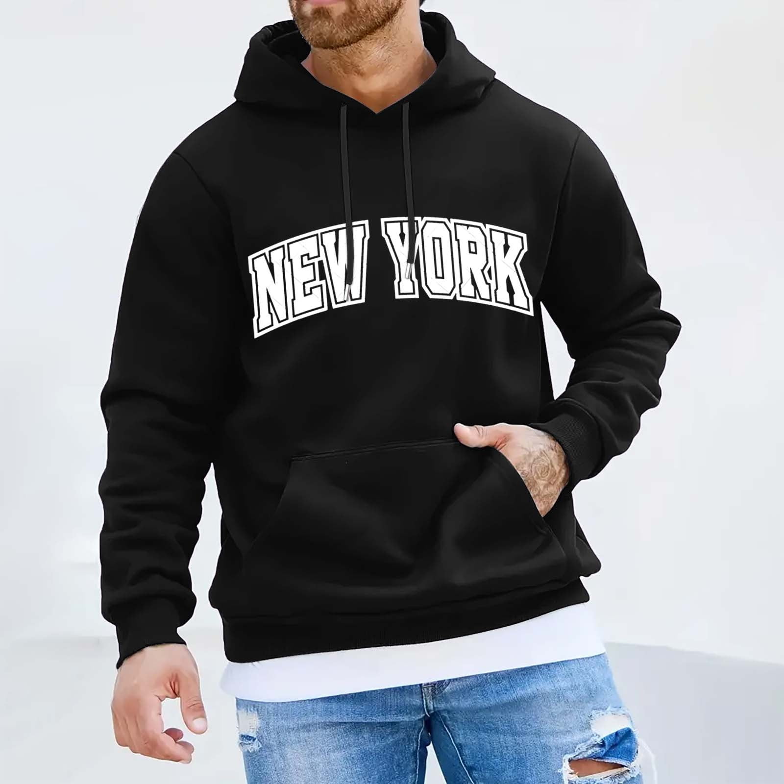 Men's Autumn And Winter Fashion Casual Letter Print Long