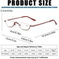 thumbnail image 3 of Viseng Half Frame Reading Glasses for Women Men Slim Half Moon Lens Readers Metal Semi Rimless Eyewear, 3 of 6
