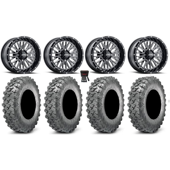 ITP Momentum 14" Wheels Milled 30" Lynx SXS Tires Yamaha Viking Wolverine YXZ1000R CFMoto ZForce 950 UForce 1000