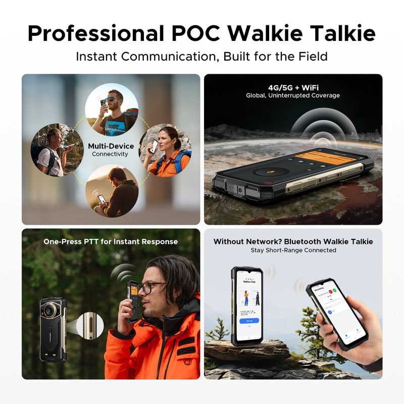 DOOGEE Fire 7 Ultra 5G Rugged phone Unlock,13000mAh Battery/33W Fast Charge,32GB+256GB(2TB TF),6.6"HD+90Hz,IP68/IP69K,125dB Speaker,Nfc,Dual Sim