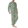 thumbnail image 2 of Lsque Mushrooms Gnome Pattern Long Sleeve Pajama Set for Men - Soft 2-Piece Sleepwear and Loungewear Set with Pockets, Comfy Nightwear-Small, 2 of 7