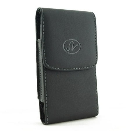 Lg Access Leather Phone Case Black Vertical Leather Phone Case Compatible With LG Lucid 3, Logos, Leon, Lancet, K3, G3 Vigor G2, Escape 2, Access LTE - Microsoft Lumia 735 650 640 - Motorola Moto X 2 (2nd Gen) E LTE ()