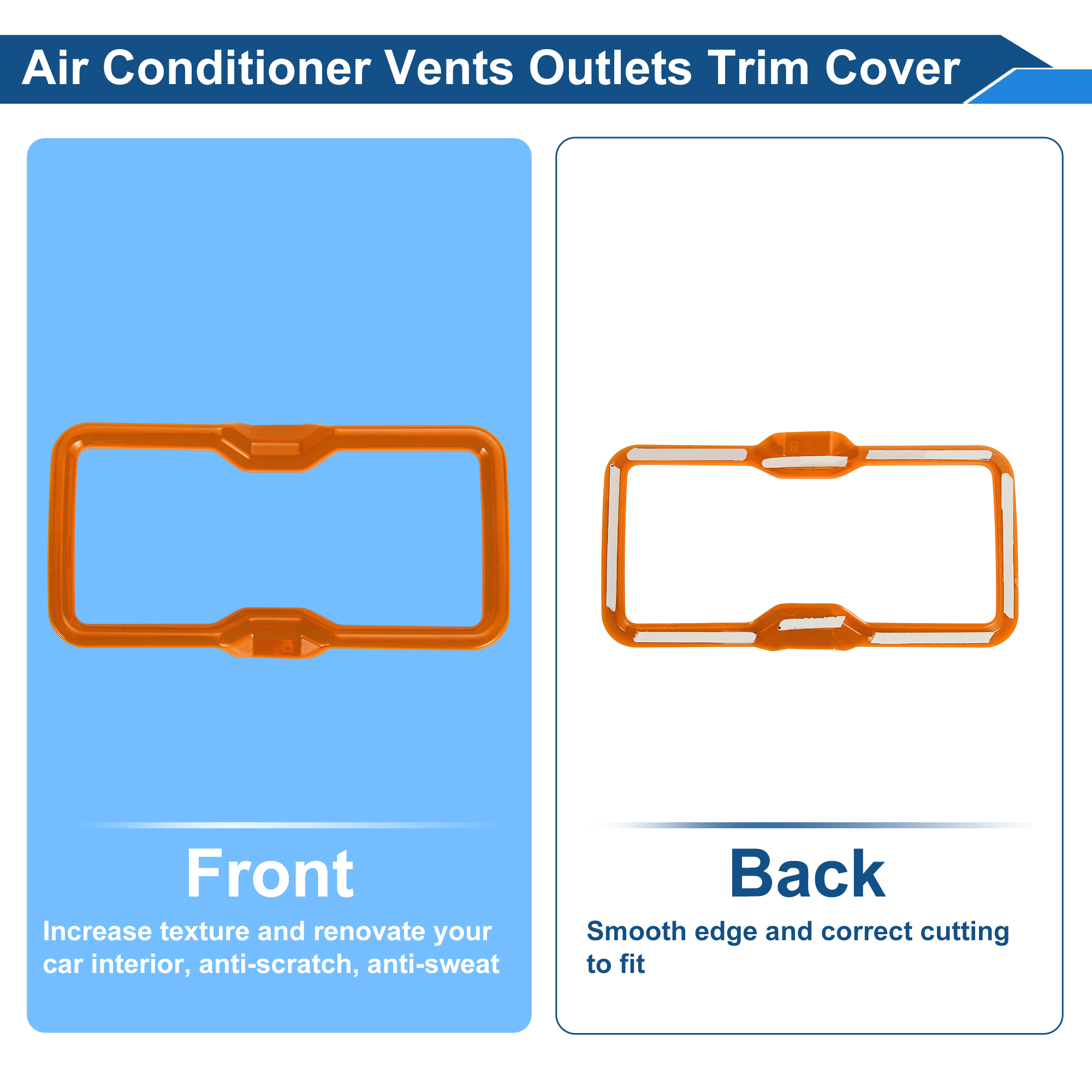 Unique Bargains AC Outlet Vent Trim Cover Frame for Ford Bronco 2021-2024 Orange