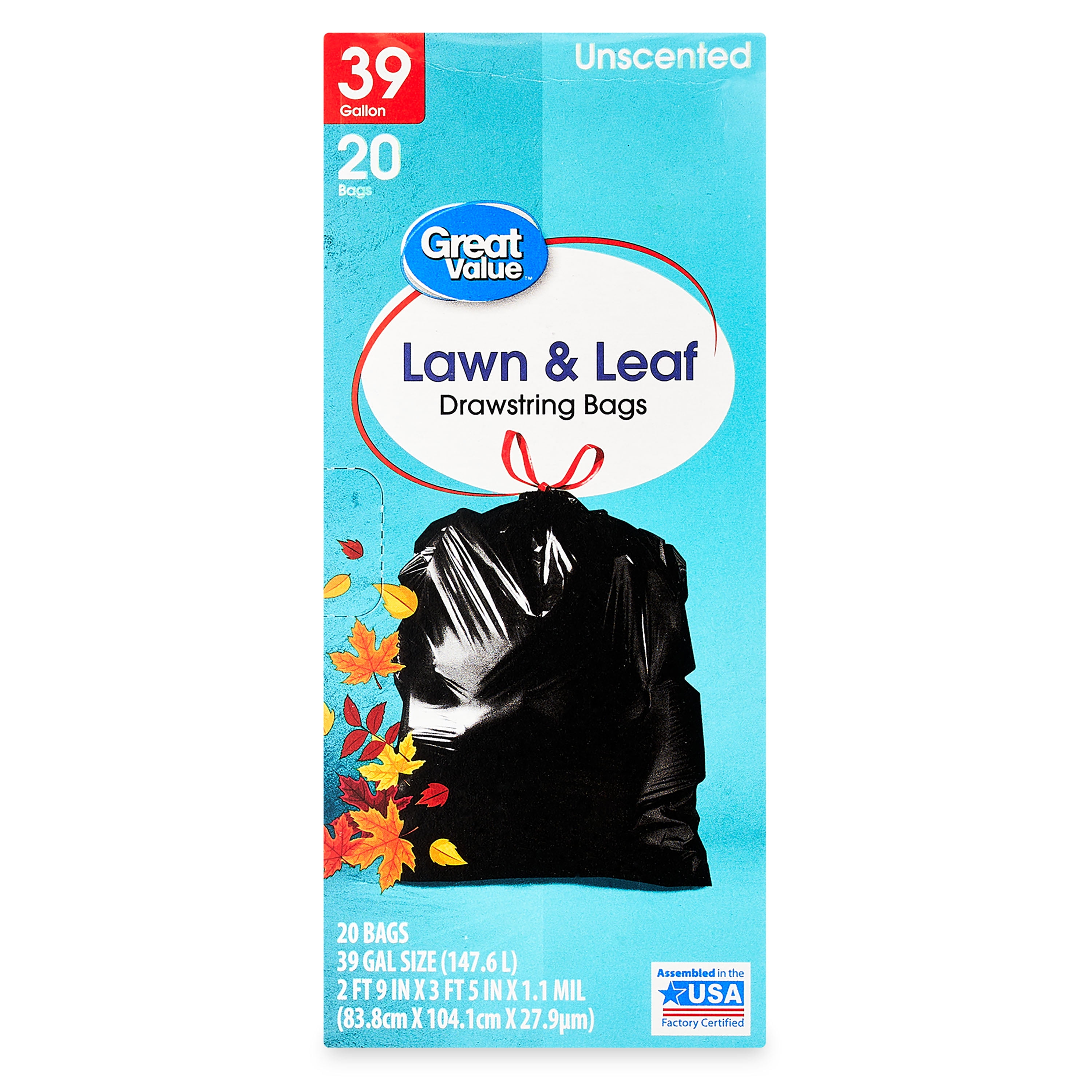 Pekky 39 Gallon Clear Large Trash Bags 65 Counts Lawn and Leaf 