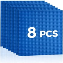 Classic Baseplates Building Plates-8 Pack 10" x 10" Building Boards,100% Compatible with All Major Brands and Activity Table, Creative Building Platforms Mats for Toy Bricks,Blue