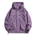 thumbnail image 3 of safuny Rain Jacket Women Lightweight Rain Jacket Active Outdoor Hooded Raincoat Packable Windbreaker Jacket Purple XXXL, 3 of 3