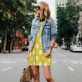 thumbnail image 4 of Lsque Yellow And White Polka Dot Pattern Summer Dresses for Women – Sleeveless T-Shirt Swing Sundress, Perfect for the Beach and Casual Days, 4 of 7