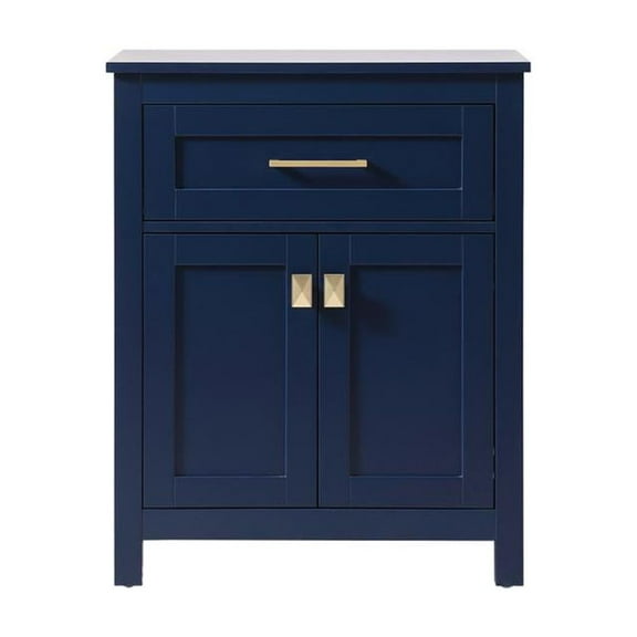 Elegant Kitchen and Bath 24 Inch Wide Bathroom Storage Freestanding Cabinet In Blue