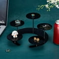 thumbnail image 4 of Exhibidor de joyería de acrílico negro de 9.2 x 9.2 x 3.8 pulgadas, 5 niveles, base redonda en forma de luna, organizador de joyas., 4 of 9