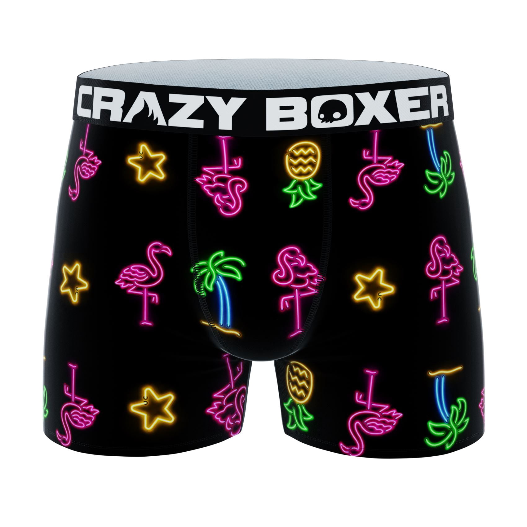 CRAZYBOXER Premium Army And Flamingo; Men's Boxer Briefs, 3 Pack
