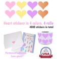 thumbnail image 2 of Royal Green Heart Stickers 3/4 inch (19mm) Label  Rolls in 4 Colors, Rose Gold, Pastel Purple, Pastel Yellow and Pastel Pink - 4800 Pack, 2 of 7