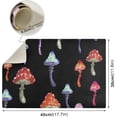 thumbnail image 3 of SKYSONIC Colorful Mushroom Painting Dish Drying Mat PU Leather Drying Pad for Kitchen Water Absorption Heat Resistant Home Decoration Mat 17.7×11.8 IN, 3 of 6