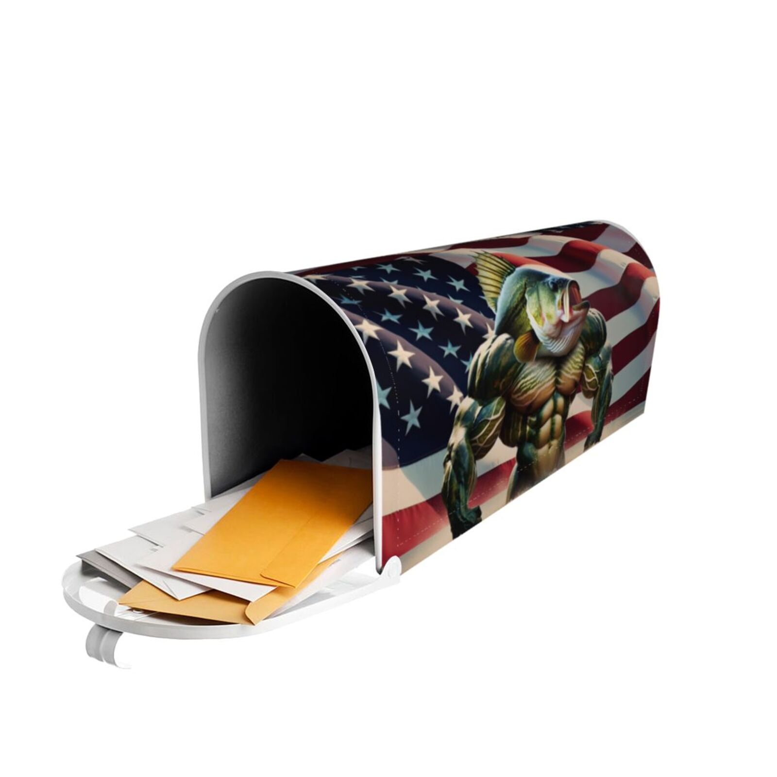 Logiee giant bass with big muscles Print Post Letter Box Wrap Decor, Mailbox Cover Suitable for Standard Mailbox and Large Size Mailbox,Outdoor Yard Decoration-21x18 in