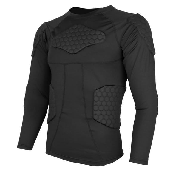 Camiseta de compresión acolchada para hombre, camiseta protectora de talla grande, protector de espalda y pecho L Zulema Camisa de compresión