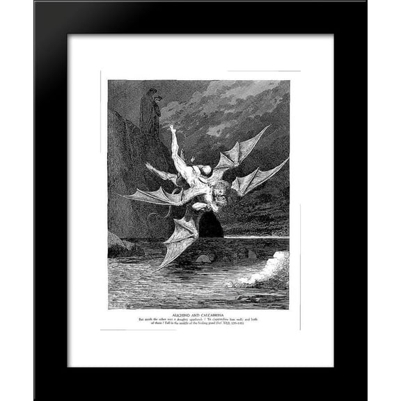 Alichino & Calcabrina 20x24 Framed Art Print by Gustave Dore