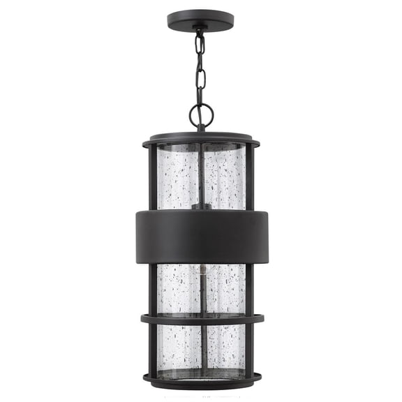 1902SK Hinkley Lighting Saturn - 1 Light Large Outdoor Hanging Lantern in Modern Style - 10 Inches Wide by 21.25 Inches High-Satin Black