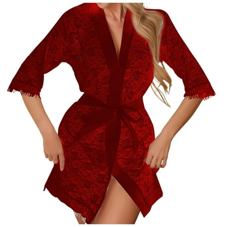 Midwennn Sexy Lingerie Sexy Women s Lace Hollow Out Robe Sex Suit Sexy Lingerie for Women plus Size Womens Sexy Lingerie with Garter Stockings