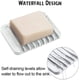 thumbnail image 3 of Juego de 3 jaboneras de silicona con drenaje automático, para baño, cocina o viajes, color blanco, 3 of 5