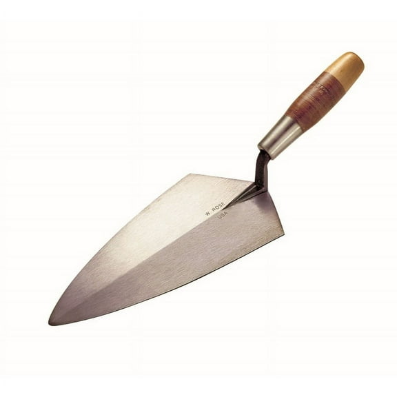 Kraft Tool RO310-10 W. Rose Philadelphia Brick Trowel with Leather Handle, 10"
