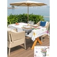thumbnail image 4 of Outdoor Tablecloth with Umbrella Hole and Zipper, Happy Easter Rabbit Rectangle Table Cloth 60x120 Inch Waterproof Tablecloth, Cute Bunny Spring Flowers Butterfly Picnic Table Cover for Patio Camping, 4 of 7