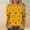 Yellow women loose fit sunflower top a1, variant on Yrmaups Women Loose Fit 3/4 Sleeve Sunflower Pullover Tops, Casual Round Neck Tee, Soft Breathable Basic Blouse for Fall Daily Office Wear, Yellow L