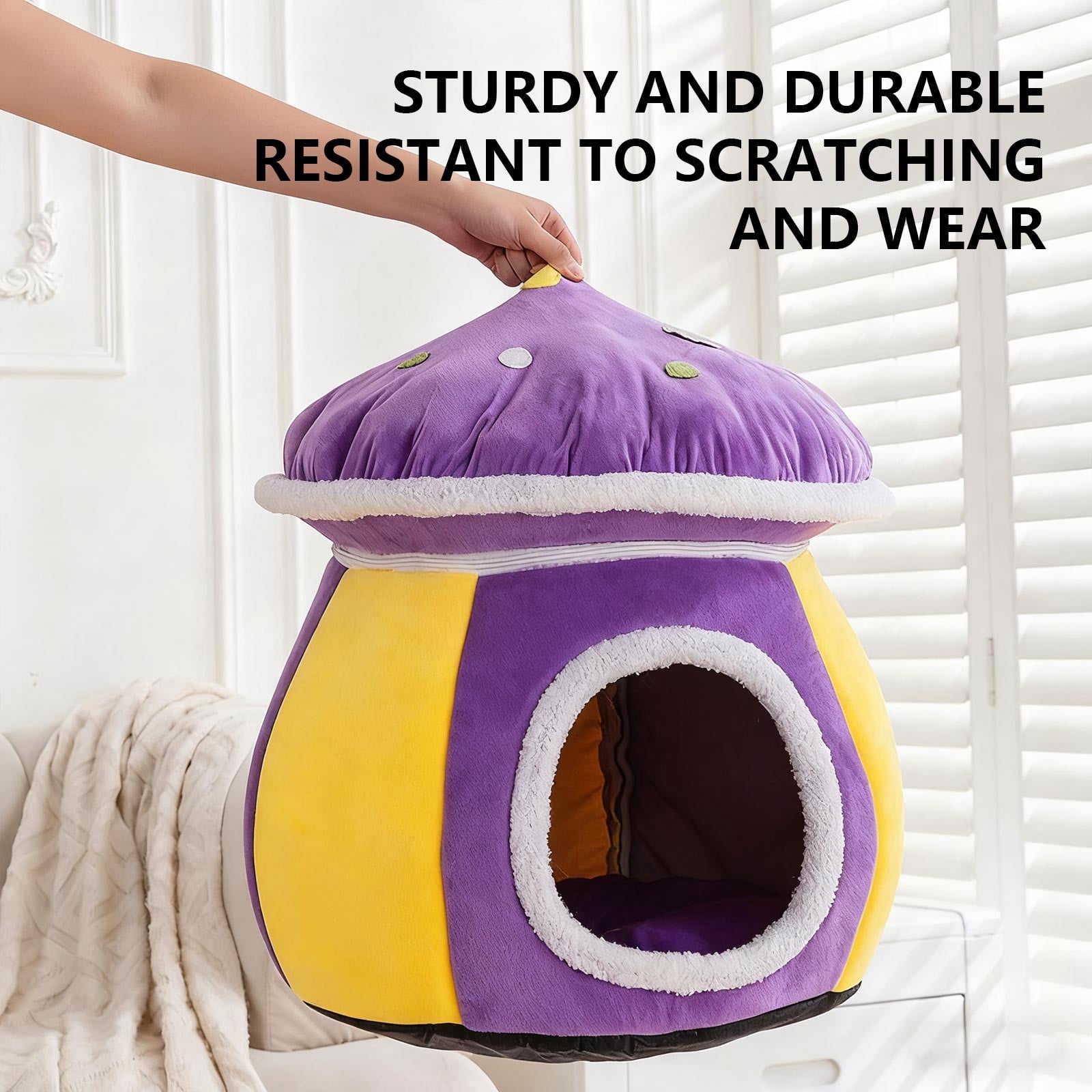 Pet Bed for Indoor cozy retreat with detachable cushion versatile design for cats dogs home use