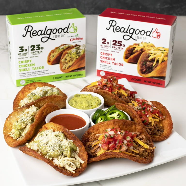 Realgood Foods Co. Chicken Shell Beef Taco, 7 oz (Frozen), Gluten-Free