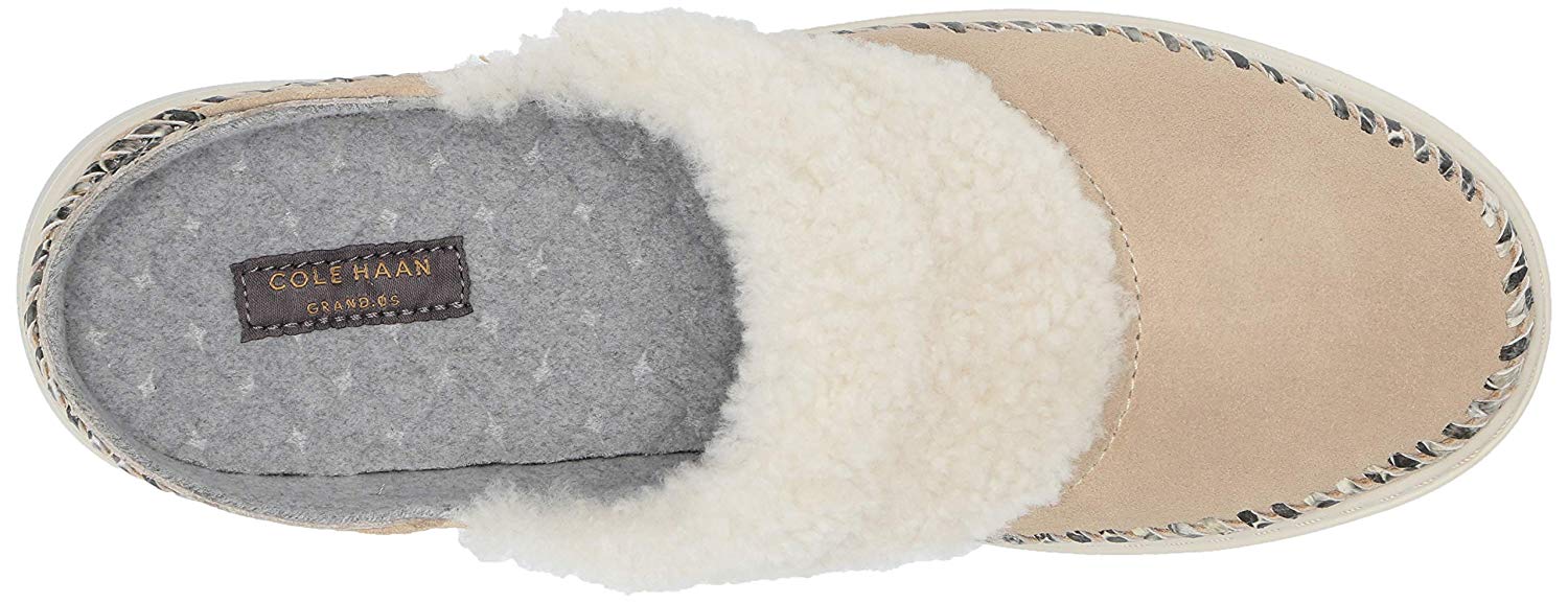 Cole Haan Womens 2.ZeroGrand Fur Closed Toe Slip On Slippers 