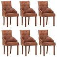 thumbnail image 5 of vidaXL Dining Chairs 6 pcs Black Real Goat Leather, 5 of 10