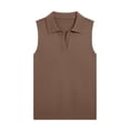thumbnail image 4 of PNTUTB Fashion Tank Top for Women Sleeveless Top Casual Shirt Collar Solid-Color Minimalist Workwear Style Slim Breathable Comfortable Tank Tops, 4 of 6