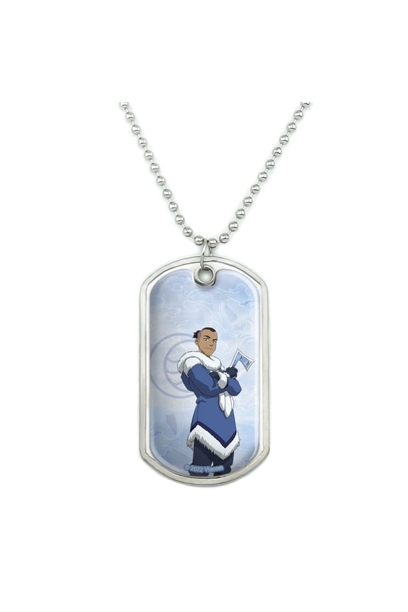 Avatar the Last Airbender Sokka Military Dog Tag Pendant Necklace with Chain