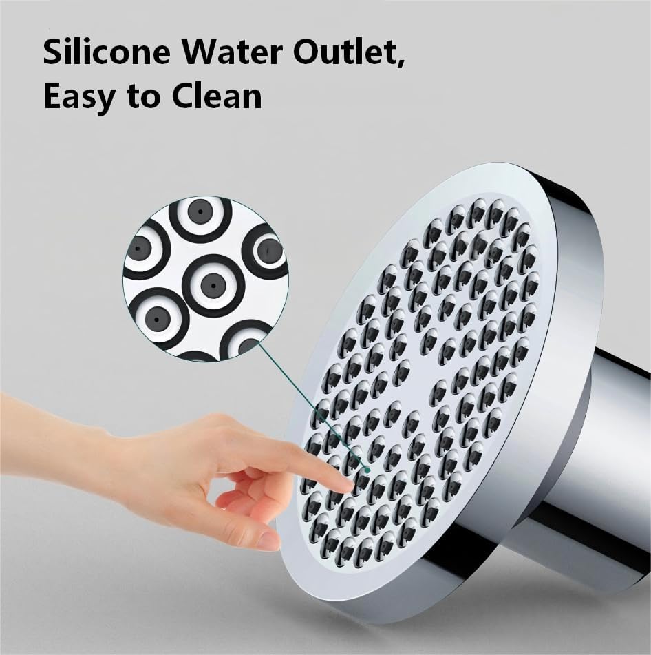 ATUPEN 6-Inch Filtered Rain Shower Head, 20-Stage, Silver photo 6