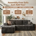 thumbnail image 2 of Toject 106" Sectional Couch, Modern L Shaped Sofa with Chaise Lounge, Gray, 2 of 8
