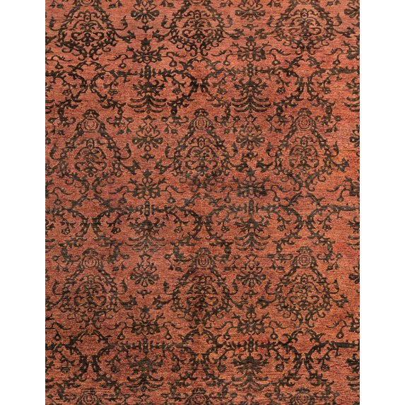 Ahgly Company Machine Washable Indoor Rectangle Abstract Saffron Red Area Rugs, 5' x 7'