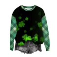 thumbnail image 2 of FcBaudy Chandails pour Femmes, Chandails Sans Capuche, Chandails pour Femmes Mode Décontractée à Manches Longues Col Rond Imprimé Chandail pour Dames Blouse Femme Blouse, 2 of 4