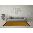 thumbnail image 3 of Ahgly Company Machine Washable Indoor Square Abstract Yellow Modern Area Rugs, 4' Square, 3 of 4