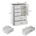 thumbnail image 3 of Farmhouse 5 Drawers Dresser, Tall Chest of Drawers, Wood Rustic Bedroom Dresser for Living Room, White, 3 of 15