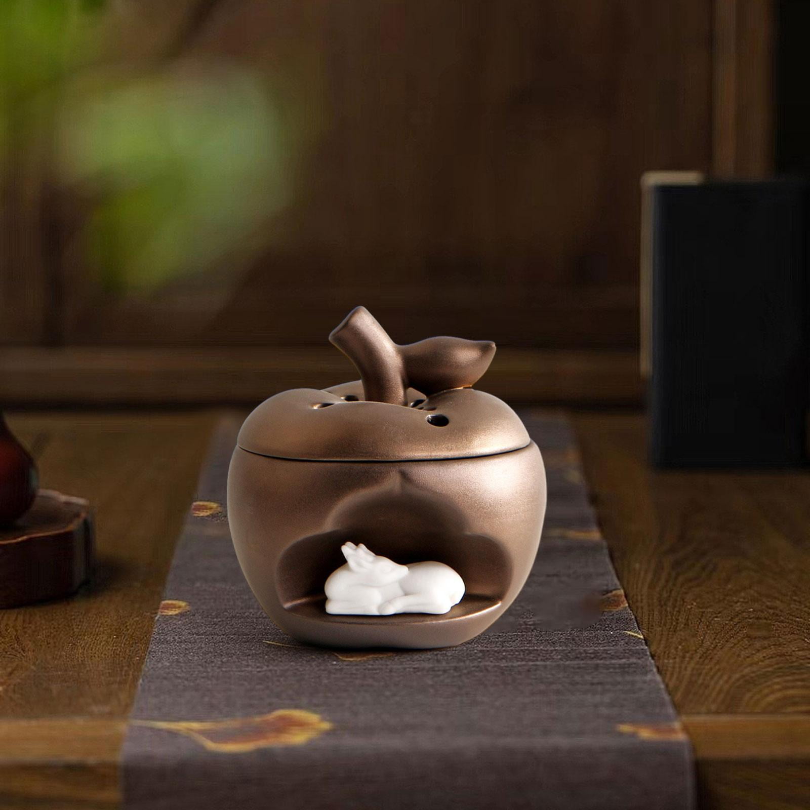 WLPZXP Incense Burner Ash Catcher Sturdy Delicate Ceramic Gift Ornament Incense Holder Golden