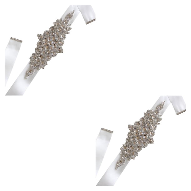Jumpingount Cintas de boda Cinturón de novia Vestido de fiesta Fajas de cristal Fiesta de noche Cintura de diamantes de imitación hecha a mano Type3 NO3 Jumpingount CBP074776