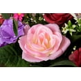 thumbnail image 7 of Artificial Faux Hanging Flowers Plants in Basket for Outdoor Spring Decoration, Fully Assembled Fake Mix Colorful Silk Rose Peony Arrangement Planter for Home Outside Porch Patio Balcony, 7 of 7