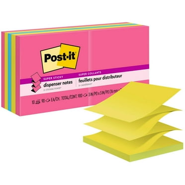 Post-it® Super Sticky Pop-up Notes, 3" x 3", Assorted, , Pack Of 10 Pads