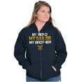thumbnail image 3 of US Navy Logo My Brother Hero Sailor Unisex Plus Size Zip Hoodie Brisco Brands 2X, 3 of 5