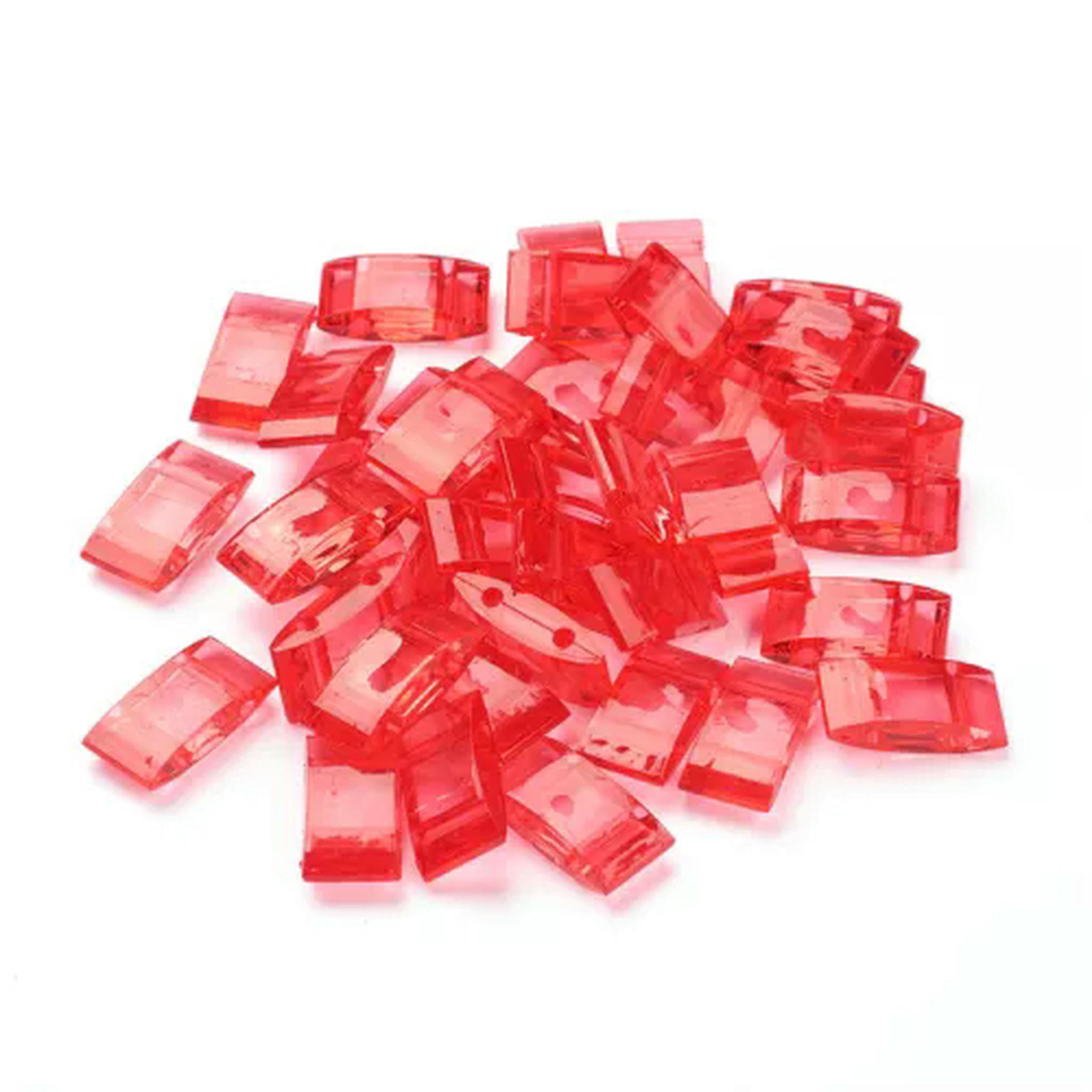 U8MO 780pcs/500g Acrylic Carrier Beasd Rectangle 2-Hole Peyote Jewelry Bases 17x9mm-Crimson
