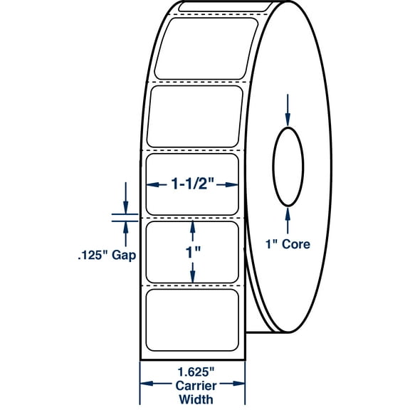Compulabel 530548, 1-1/2" x 1" Direct Thermal Labels