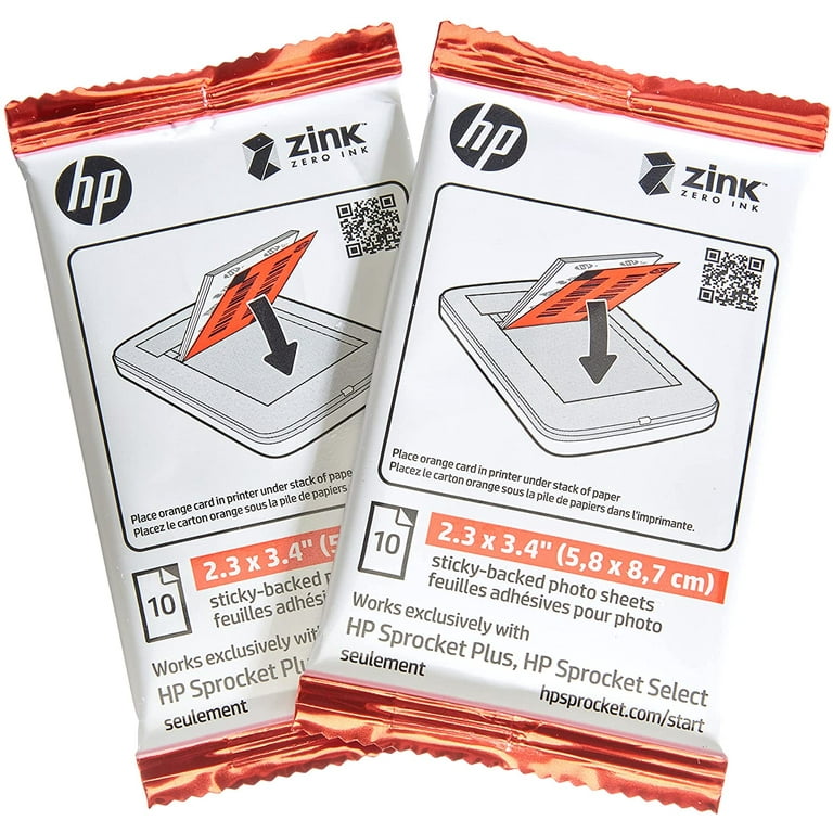Papier HP Sprocket 3.50 x 4.25 20 Pack - Kamera Express