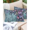 thumbnail image 6 of Purple Floral Throw Pillow Cover 12 x 20 Inch Decorative Pillow Cover Vintage Cracked Wall Country Rustic Lumbar Pillowcase Seasonal Rectangle Cushion Case for Couch Sofa Bed Living Room, 6 of 7