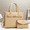 518-23Apricot, variant on Women's 2 PCS Handbag Set PU Leather Top-handle Satchel with Clutch Wallet Shoulder Bag for Work & Daily Use